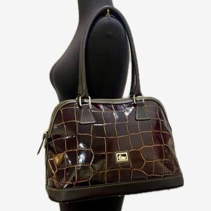 NWT Dooney & Bourke Cognac Archives 2007 Dennison Shaina Shoulder Satchel